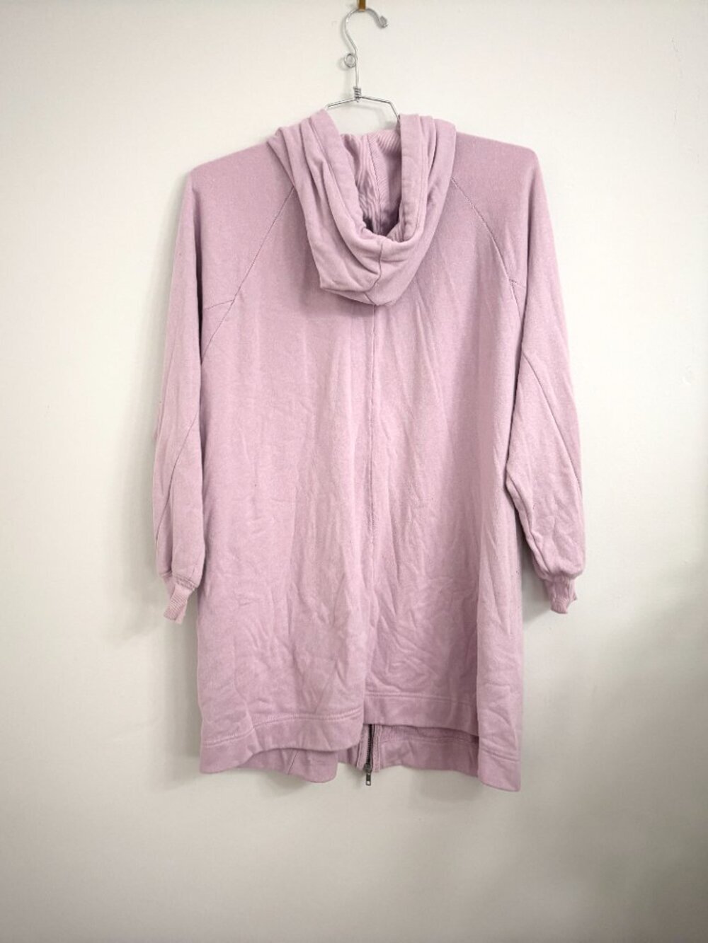 Free People Lavender Pink Oversized Long Zip Up Sweater Hoodie - XS - Picture 11 of 14